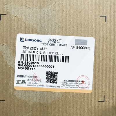 liugong 53C0515 Oil return filter element for wheel loader spare parts